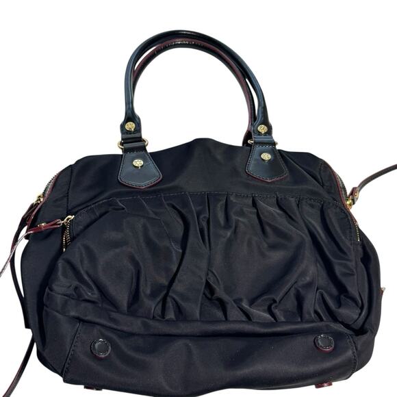 MZ Wallace Paige Nylon Black with Leather Trim Shoulder Bag Purse Handbag - Picture 5 of 11